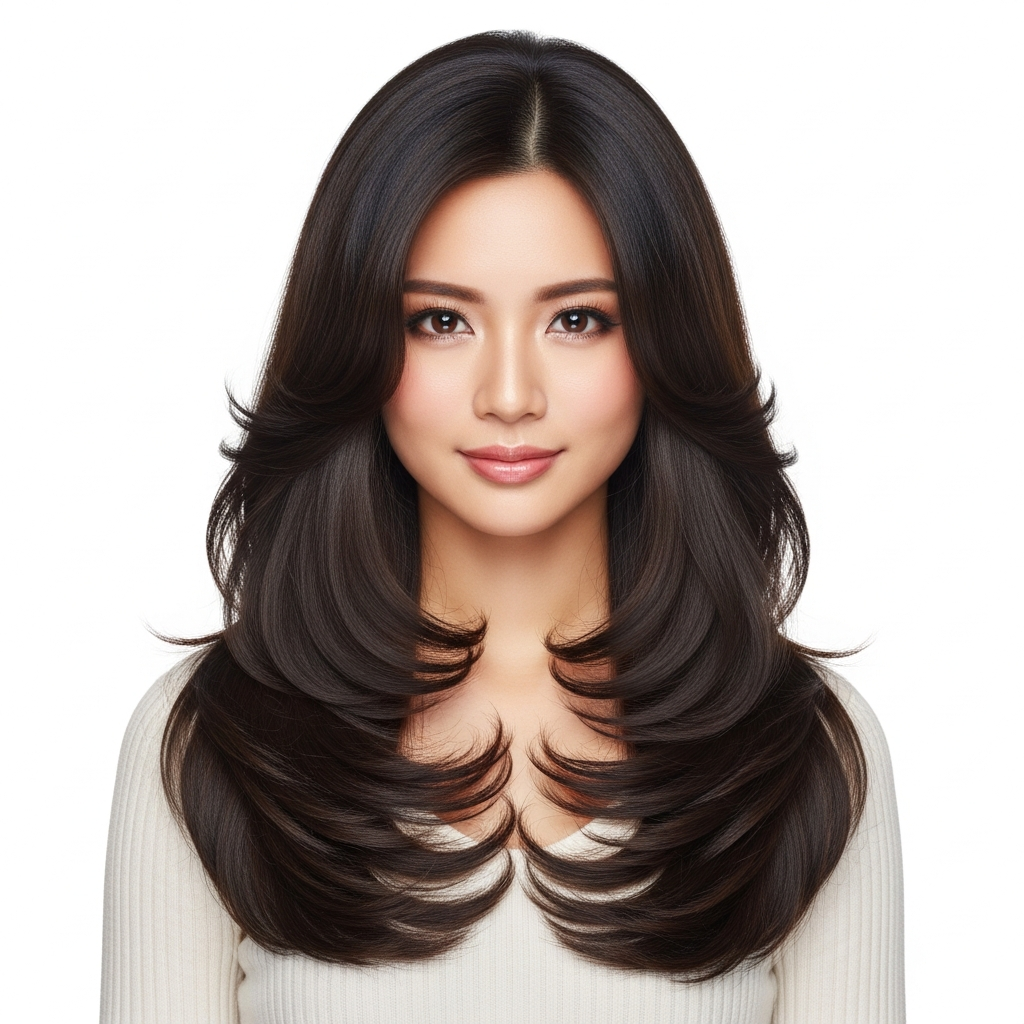 韓国風レイヤーロング